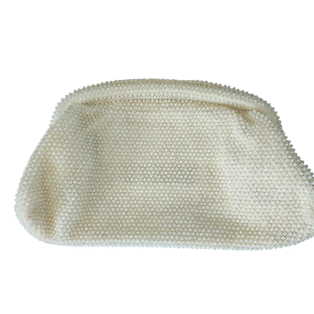 Vintage Cordé Bead Cream Beaded Clutch